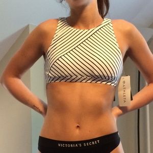 Athleta Striped  Bikini Top